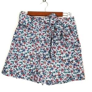 New J. Crew Floral Printed 3" Tie-Waist Short Size 6